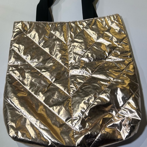 Victoria’s Secret Metallic Gold Quilted Tote Bag | Love Victoria - Picture 2 of 8